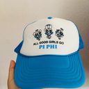 VTG 90s y2k blue trucker hat sorority power puff girls pi phi one size adjust Photo 1