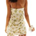 Angel Biba  Floral Sleeveless Ruched Mini Dress White Yellow Size Medium NWT Photo 2