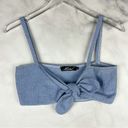 Motel Rocks  2 Piece Knot Crop Top + High Rise Wrap Mini Skirt Boho Retro Blue S Photo 5