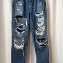 Cello High Waisted Ripped Blue Jeans Distressed Straight Leg Denim Jeans Size 5 Photo 0