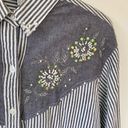 American Vintage Jane Ashley Vintage 90s Western Beaded Button Up Striped Shirt Size Small Photo 11