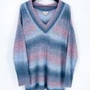 a.n.a  Ombre Knit V-Neck Sweater Blue Pink Size 0X Photo 0