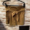 Topshop  Khaki High Waisted Shorts with Belt Sz 10 Photo 5