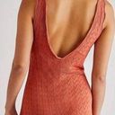 Free People  Slipping Away Mini Dress Ginger Spice V Neck Knit Womens Size L New Photo 1