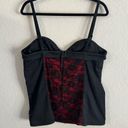 Tripp NYC  Womens Black Red Floral Lace Corset Strappy Top size 1 Photo 9