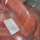 Abound Nordstrom Plaid button down shirt top SMALL long sleeve blouse orange white Photo 10