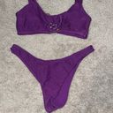 Luli Fama Purple Ocean Scoop Neck cut out top and bottom bathing suit set by -new Photo 2