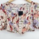 FashioNova  Crop Top Blouse Floral Print Puff Sleeve  Size Large New Photo 9