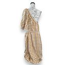 Who What Wear New  One Shoulder Cut Out Midi Summer Dress Gingham Honey Mustard 2X Photo 3