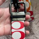 Coach NWT  Roller Buckle Cut To Size Reversible Belt In Rainbow Signature Canvas Photo 4
