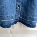 J Brand Dress Carmela Blue Denim Button Front Released Hem Medium  Womens Photo 8