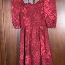 VERO MODA  Red Floral Square Neck Puff Sleeves Dress Size M Photo 4