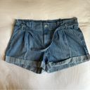 Hollister  W32 15 high rise mom short paper bag tie waist denim cuff shorts boho Photo 2