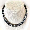 Onyx Black  and silver choker necklace Photo 0