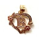 Tehrani Jewelry 14k solid gold Initial B heart Charm | letter B Charm | Birthday gift | Initial Necklace | Mother's Day | Mother's Day gift | Photo 6