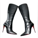 Christian Louboutin  Lock Kate Botta 100 Leather Knee High Boots Tall Size 40.5 Photo 3