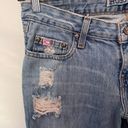 Mudd  Wide Leg Low Rise Distressed Jeans Size 3 Style 4CBL78 Raw Hem Bleached Y2L Photo 3