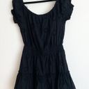 AQUA  Black Eyelet Swim Cover Up Dress Photo 4