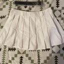 White Pleated Double Belt Skirt Size M Photo 0