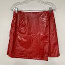 SheIn  Dark Red Faux Snake Skin Faux Wrap Mini Skirt Size M Photo 0