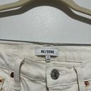 RE/DONE  70s High Rise Stove Pipe Frayed Raw Hem Jeans Size 27 in Vintage White Photo 5