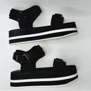 Gallery SUGAR  PLATFORM CHUNKY WEDGE HEEL SANDALS LADIES WOMEN 6.5 BLACK/WHITE Photo 5