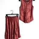 Vince  M Sleeveless Top Skirt Set Copper Crinkle Texture Photo 0