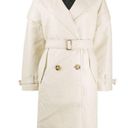 Apparis Kiera Faux Leather Trench Coat in Ivory Large Photo 15