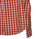 Daniel Cremieux  1/2 Button Shirt Size XS Orange White Gingham Check 100% Cotton Photo 2