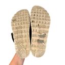 Sorel  Roaming Two Strap Leather Slide Flat Sandals Black/White Photo 8