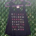 Gilly Hicks “Plays Hard To Get” Letters Racerback Tank Top in Navy - Size Small Photo 1