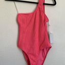 Good American NWT  Always Fits Shoulder One-Piece Swimsuit in Bright Pink Photo 0