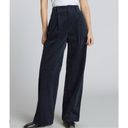 Everlane NWT  Navy Wide Leg Pleated Front Corduroy Way-High Drape Pant Size 10 Photo 12