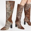 Ulla Johnson  Jerri Knee High Cheetah Print Calf Cowhide Leather Hair Boots EU 40 Photo 2