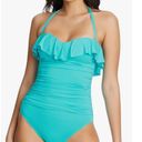 Coco reef Contours by  Women's Light Blue Agate Ruffle Bandeau One Piece 12 36C Photo 0