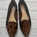 Gap  Women’s  Black and Animal Print Pointed Toe D’Orsay Ballet Flats Sz 7 Photo 0