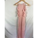 Lush Clothing Lush Cold Shoulder Wrap Ruffle Tie Front Maxi Dress Pink Size Medium Photo 5