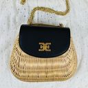 Sam Edelman Millie Basket Flap Shoulder Bag - Black / Rattan Photo 1