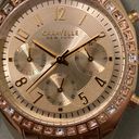 Caravelle Woman’s gold plated pink and white diamond accent  New York watch Photo 5