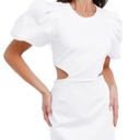 Elliatt Elliat Suffage White Short Puff Sleeves Midi Dress Women’s Size Medium Photo 1
