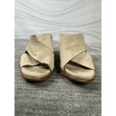 Sorel  Nadia Heel Sandals Natural Tan Rose Gold Leather Mule Slides Size 8.5 Photo 3