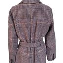 Free People  Menswear Hailey Wool Coat in Burgundy Houndstooth Check Size S NWOT Photo 9