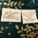 gilligan and o'malley  Silky Collared Button Front Loungewear Pajama Top Green Gold Photo 7