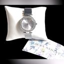 Laura Ashley NEW  WATCH Ladies Silver TBar Crystal Bezel Mesh Band Buckle Strap Photo 4