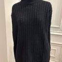 Garnet Hill  Black Lambs Wool Rabbithair Turtleneck Sweater Photo 3