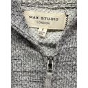 Max Studio  London Womens Heathered Grey Hoodie full zip Sweatshirt Sz Small Photo 2