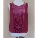 Modcloth NEW  Lace & Mesh Burgundy Velvet Burnout w Ruffle Sleeveless Top Medium Photo 1