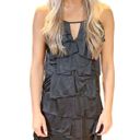 BCBGMAXAZRIA  Black Vintage 2000s Tiered Spaghetti Strap Mini Cocktail Dress Photo 9