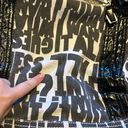 Guess  Y2K Black & White Cotton Fabric Faux Leather Oversized Tote Bag Purse Photo 8