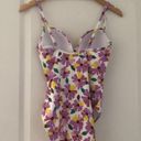 Kate Spade  Wallflower Floral Print Draped Molded Cup One Piece Swimsuit Photo 4